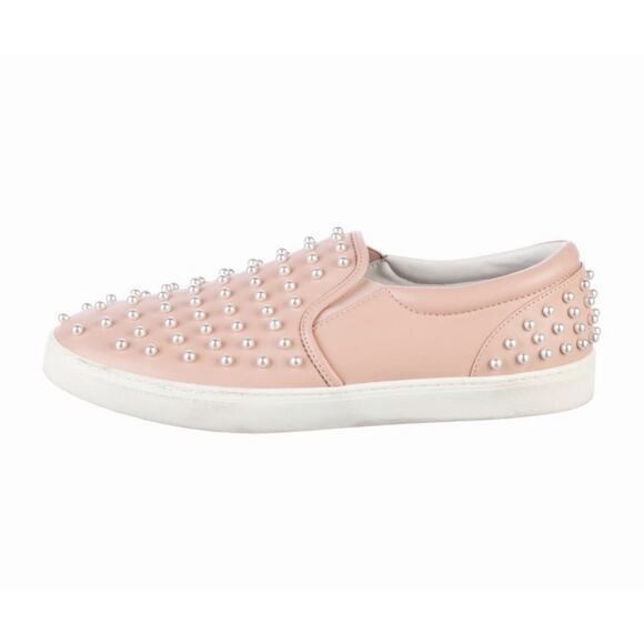STUART WEITZMAN GOLDIE LEATHER Pearl SLIP-ON SNEAKER IN PINK 10.5 - Picture 3 of 5